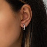 Silver White Hoop Women's Earring